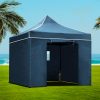 Gazebo Pop Up Marquee Folding Wedding Tent Gazebos Shade – 3×3 m, Navy Blue