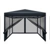 Gazebo Pop Up Marquee Wedding Side Mesh Wall Outdoor Gazebos – 3×3 m, Black