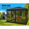 Gazebo Pop Up Marquee Wedding Side Mesh Wall Outdoor Gazebos – 3×3 m, Black