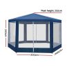 Gazebo?2x2m Marquee Wedding Party Tent Outdoor Camping Mesh Wall Canopy Shade Gazebos Navy