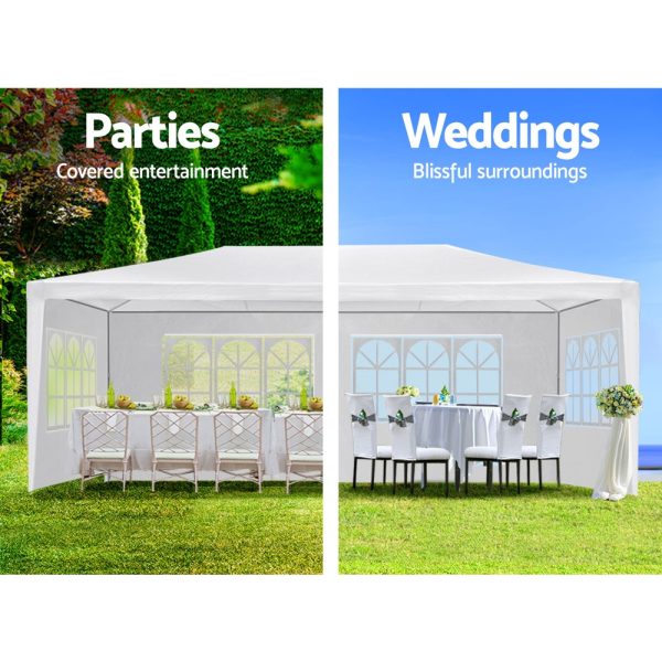 Gazebo 3×6 Outdoor Marquee Side Wall Party Wedding Tent Camping – White