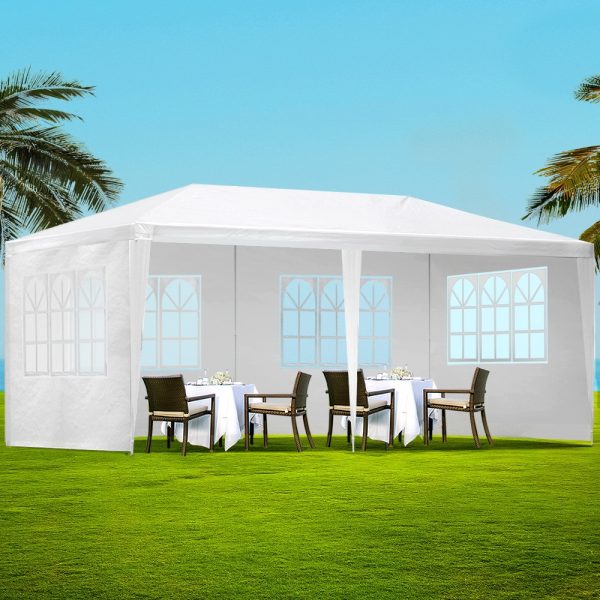 Gazebo 3×6 Outdoor Marquee Side Wall Party Wedding Tent Camping – White