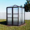 Greenhouse 2.4×2.1×2.32M Aluminium Polycarbonate Green House Garden Shed