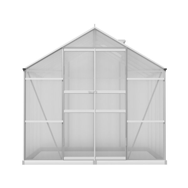 Greenfingers Aluminium Greenhouse Green House Polycarbonate Garden Shed 2.4×2.5M