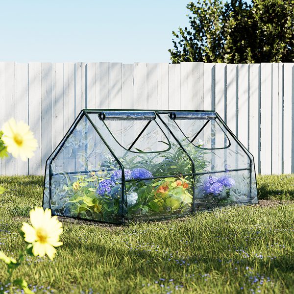 Greenhouse Flower Garden Shed Frame Tunnel Green House 180x90x90cm