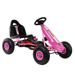 Kids Pedal Go Kart Car Ride On Toys Racing Bike Rubber Tyre Adjustable Seat