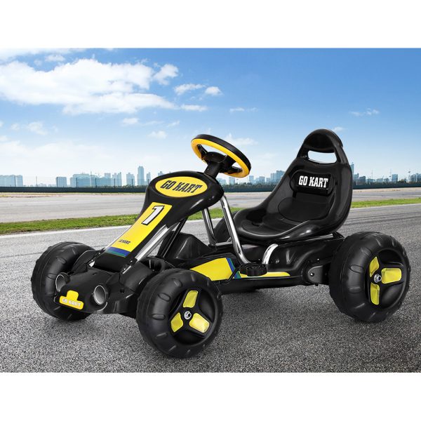 Kids Pedal Go Kart Ride On Toys Racing Car Plastic Tyre – Black