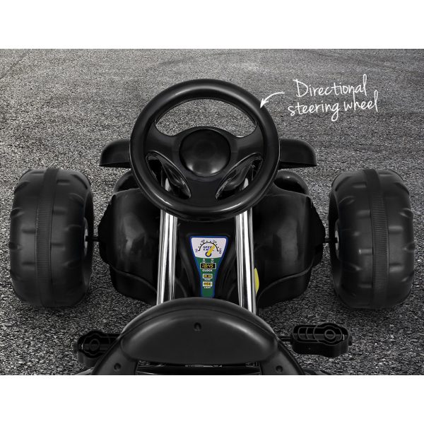 Kids Pedal Go Kart Ride On Toys Racing Car Plastic Tyre – Black