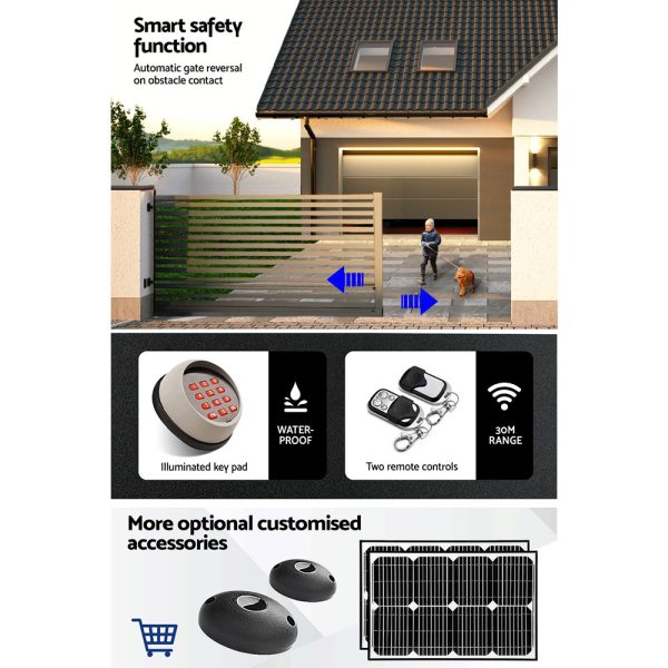 Electric Sliding Gate Opener 1800KG Keypad 6M Rail