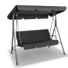 Outdoor Swing Chair Hammock 3 Seater Garden Canopy Bench Seat Backyard – Black