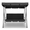 Outdoor Swing Chair Hammock 3 Seater Garden Canopy Bench Seat Backyard – Black