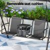 Outdoor Swing Chair Garden Furniture Canopy Cup Holder 2 Seater Grey