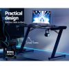 Gaming Desk Computer Desks Table Study Home Ofiice RGB LED Light – 120x60x72 cm