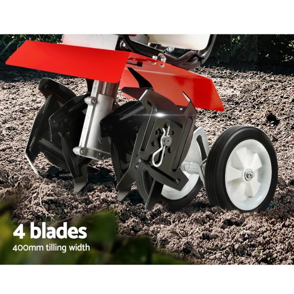 88CC Tiller Rototiller Cultivator Garden Soil Power Rotary Hoe – 4 Blades