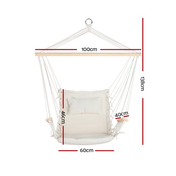 Hammock Hanging Swing Chair – Cream, Without Stand