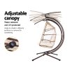 Outdoor Furniture Lounge Hanging Swing Chair Egg Hammock Stand Rattan Wicker – Latte