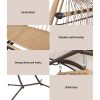 Outdoor Furniture Lounge Hanging Swing Chair Egg Hammock Stand Rattan Wicker – Latte