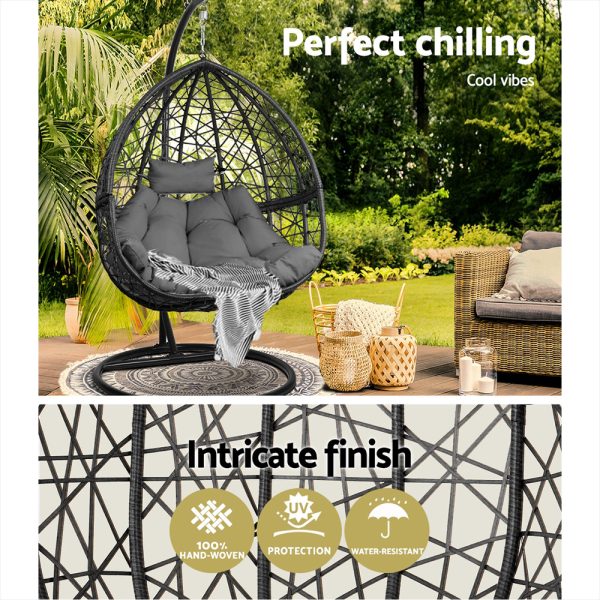 Outdoor Hanging Swing Chair – Black