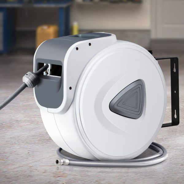 Air Hose Reel Retractable Rewind Swivel Wall Mount Compressor Garage – 10 M