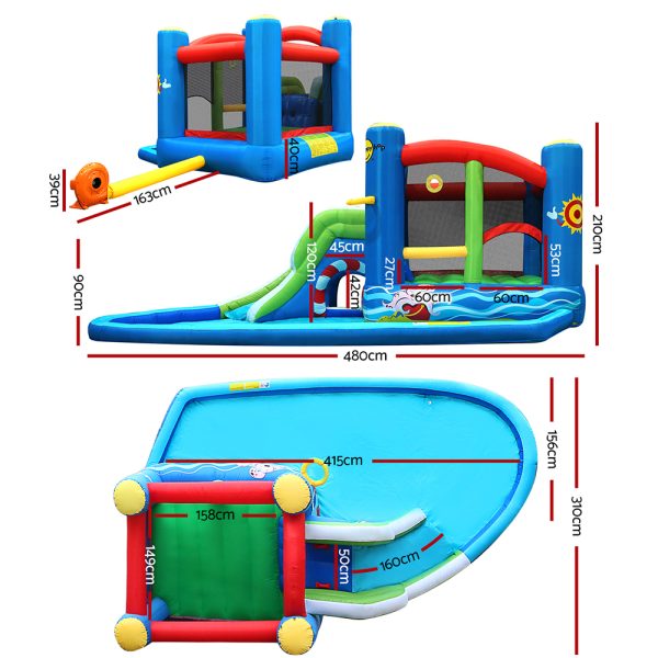 Inflatable Water Slide Jumping Trampoline Castle Bouncer Toy Splash