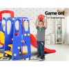 Kids Slide Swing Set Basketball Hoop Outdoor Playground Toys 120cm Blue