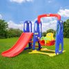 Kids Slide Swing Set Basketball Hoop Outdoor Playground Toys 120cm Blue