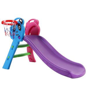 Kids Slide with Basketball Hoop Outdoor Indoor Playground Toddler Play