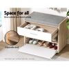 Shoe Rack Bench Shoe Cabinet 8 Pairs White Niva