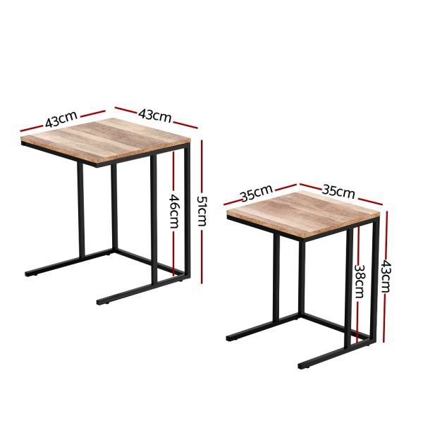 Nesting Coffee Table Sef of 2 Walnut Brok