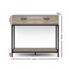 Hallway Console Table Hall Side Entry Display Desk Drawer Storage Oak