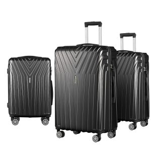 3pc Luggage 20'' 24'' 28'' Trolley Suitcase Sets Travel TSA Hard Case Lightweight