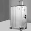 Wanderlite 28″ Luggage Trolley Travel Suitcase Set TSA Carry On Lightweight Aluminum Silver