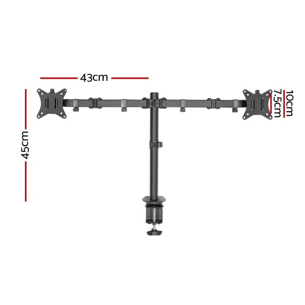 Monitor Arm Mount Dual 32″ Black