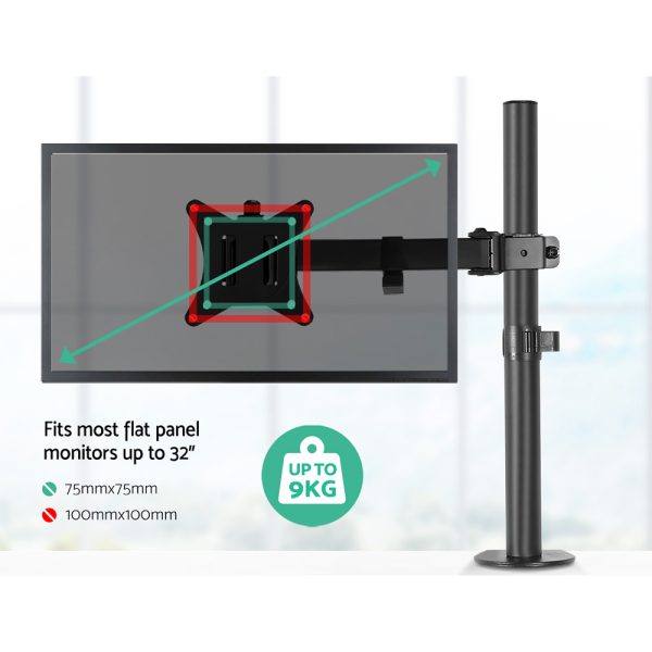 Monitor Arm Mount 32″ Black