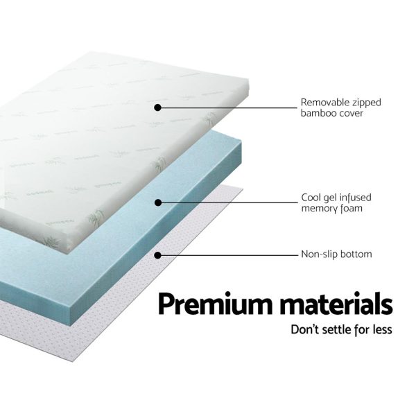 Bedding Memory Foam Mattress Topper Cool Gel 10cm Queen