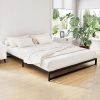 Metal Bed Frame Bed Base Mattress Platform Black BERU – DOUBLE