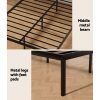 Bed Frame Double Size Metal Base Mattress Platform Foundation Black PAULA