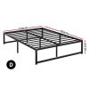 Bed Frame Metal Platform Bed Base Mattress Black TINO – DOUBLE