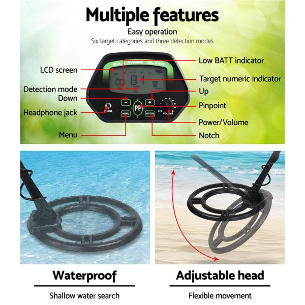 LCD Screen Metal Detector with Headphones – Black