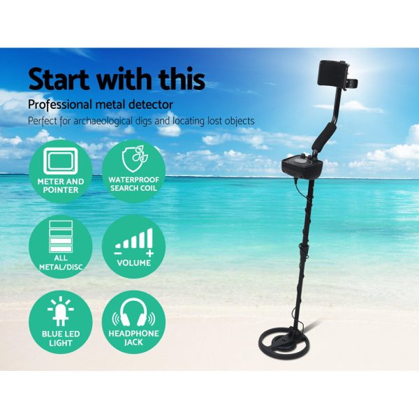 LED Metal Detector with Headphones – Black