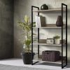 Bookshelf Display Shelves Metal Bookcase Wooden Book Shelf Wall Storage – 4 Tier