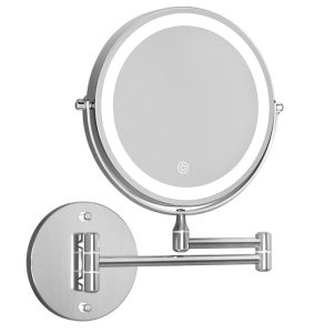 Extendable Makeup Mirror 10X Magnifying Double-Sided Bathroom Mirror – White