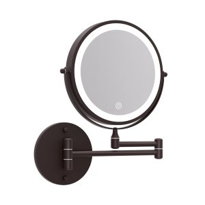 Extendable Makeup Mirror 10X Magnifying Double-Sided Bathroom Mirror – Brown