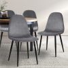 Dining Chairs Set of 4 Velvet Curved Slope Grey