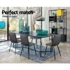 Dining Chairs Set of 4 Velvet Horizontal Slope Grey