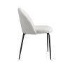 Dining Chairs Set of 2 Sherpa Boucle White