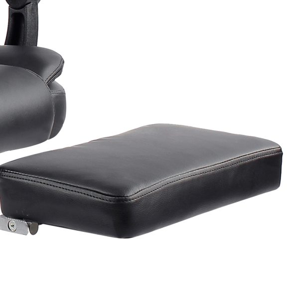 8 Point Massage Office Chair PU Leather Footrest Black