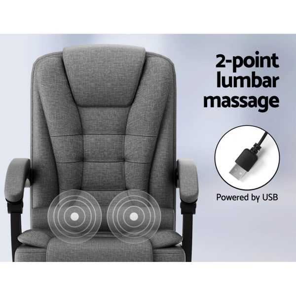 2 Point Massage Office Chair Fabric Black