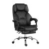 Executive Office Chair Leather Gaming Computer Desk Chairs Recliner – With Footrest