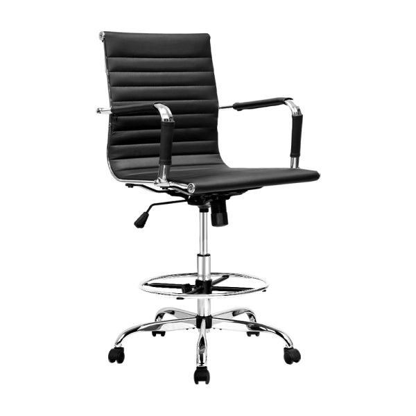 Office Chair Drafting Stool Leather Chairs Black